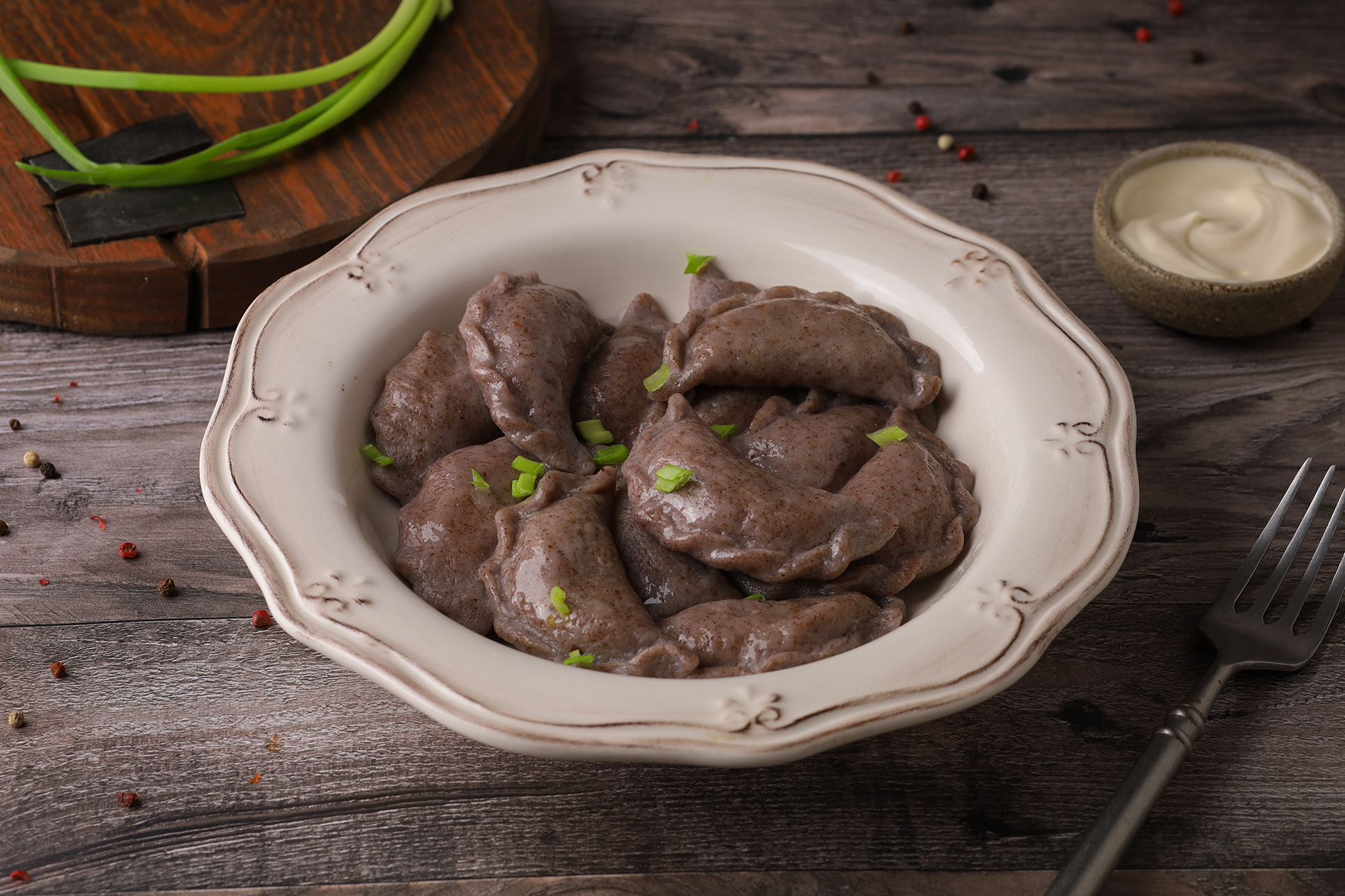 Вареники без глютена без яйца «Картофель отварной и золотистый лук».